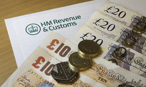 HMRC form with money